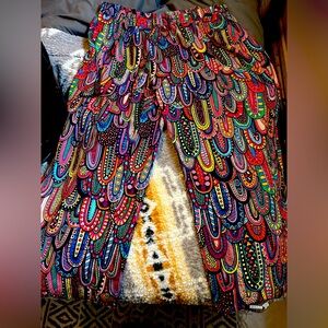 Colorful elastic waist high rise pants